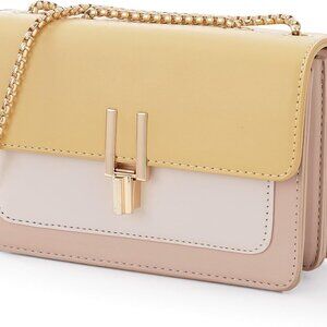 Color-Block Crossbody Bags for Women Leather Cross Body Purses Cute Designer Han